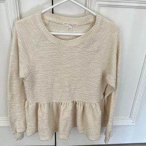 Urban Outfitters Truly Madly Deeply Cream Textured Baby Doll Sweater
